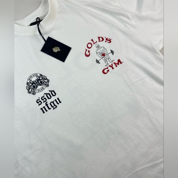 Darc Sport x Gold's Gym Crossover L Oversized Wht workout tee - Picture 10 of 10